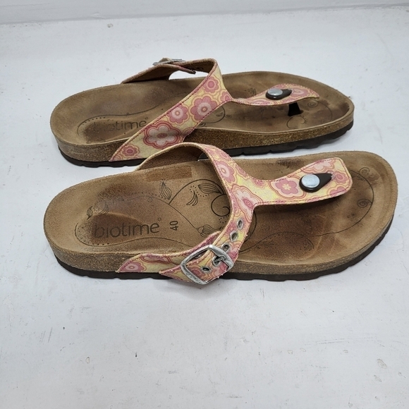 Biotime Women's Floral Print Thong Sandal Size 40 - Picture 3 of 11